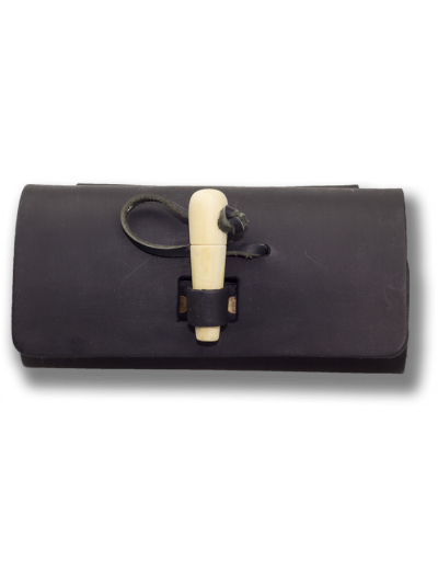 Trollfelsen Tranktasche 5er Holzverschluss schwarz geschlossen